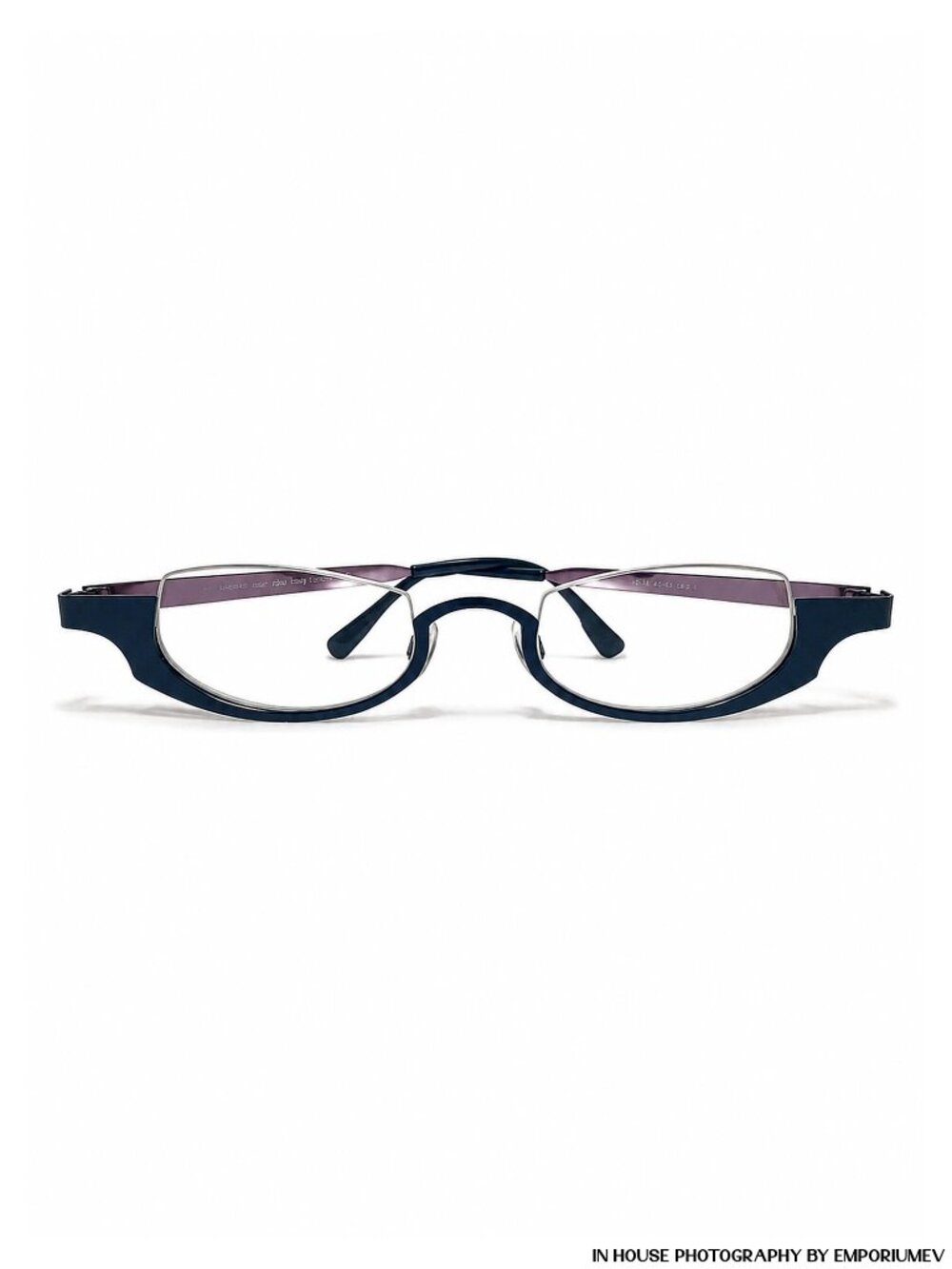 Lois Women Eyeglasses K04 Blue Purple Half Rim Metal Frame Oval 45 21